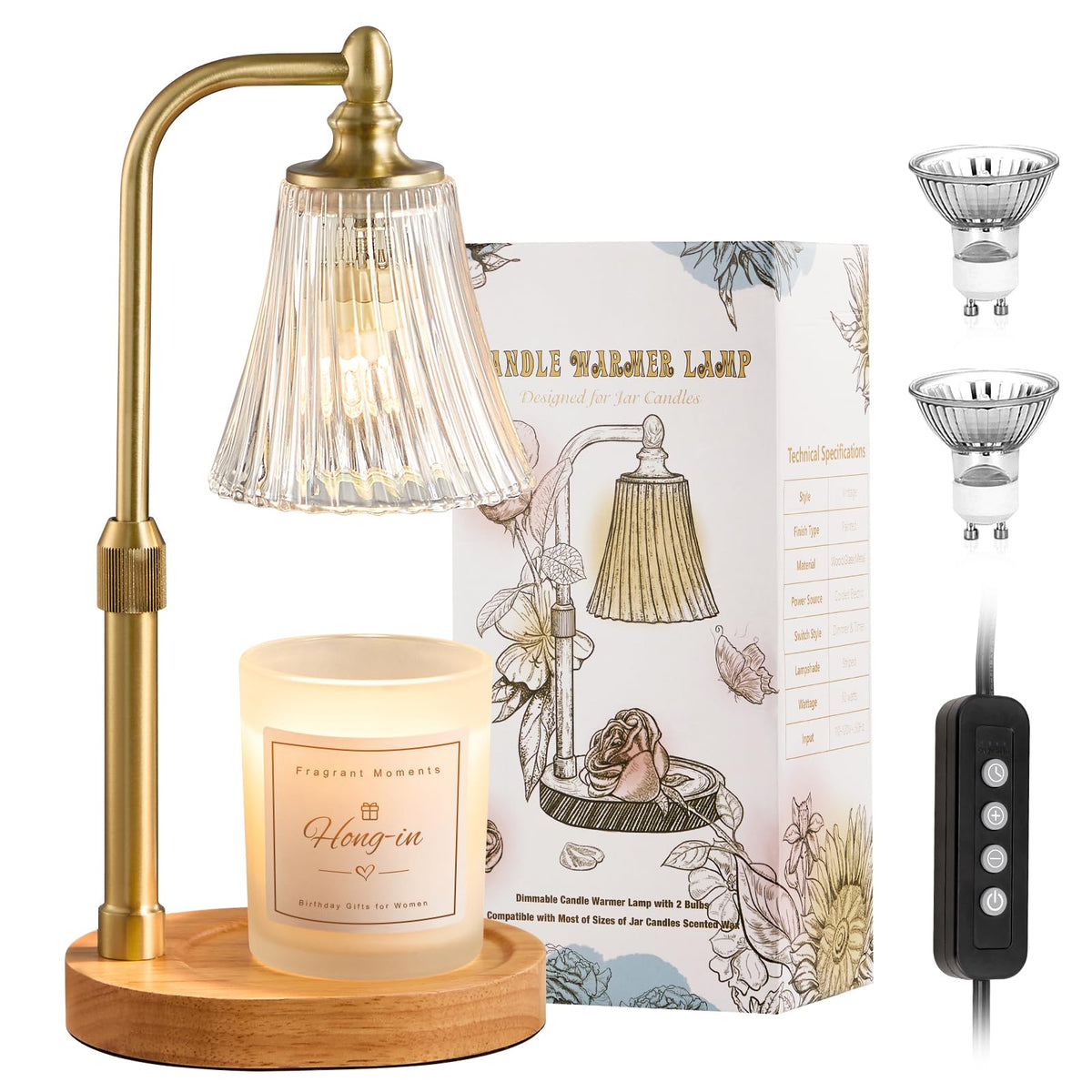 Flameless wax warmer by Hong-in melts wax evenly without an open flame.