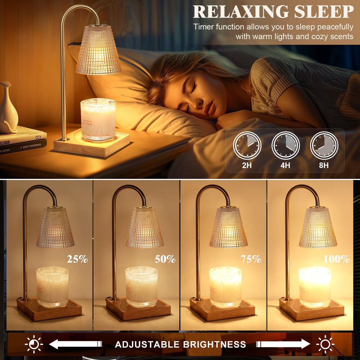 Hong-in candle warmer with timer for safe, flame-free fragrance in minutes.