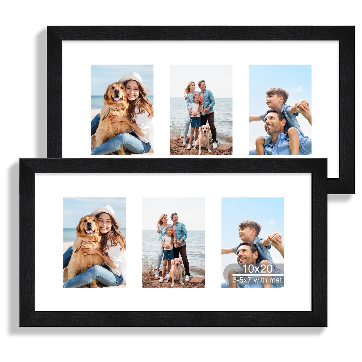 Hongkee 10x20 frame front view with rustic black wood and real glass for clear display