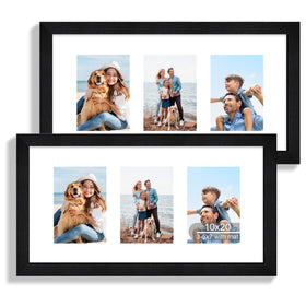 Hongkee 10x20 frame front view with rustic black wood and real glass for clear display