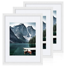 Hongkee 11x14 frame with glass and white wood for a durable display