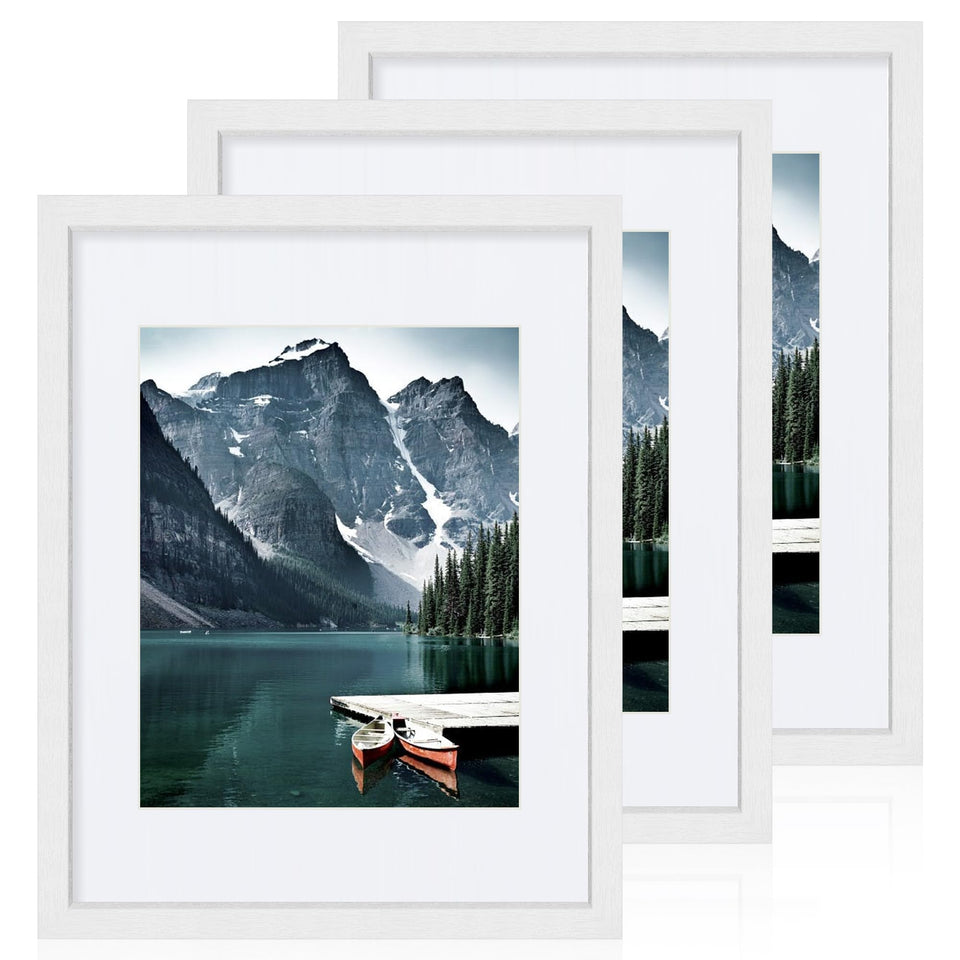 Hongkee 11x14 frame with glass and white wood for a durable display