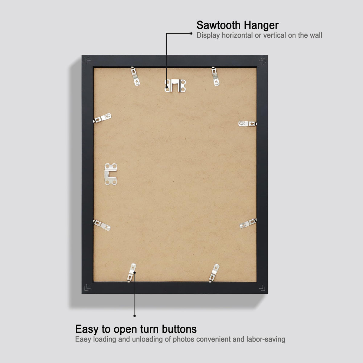 Hongkee 11x14 frame with mat layout accommodates 8x10 photos securely