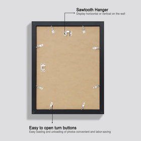 Hongkee 11x14 frame with mat layout accommodates 8x10 photos securely