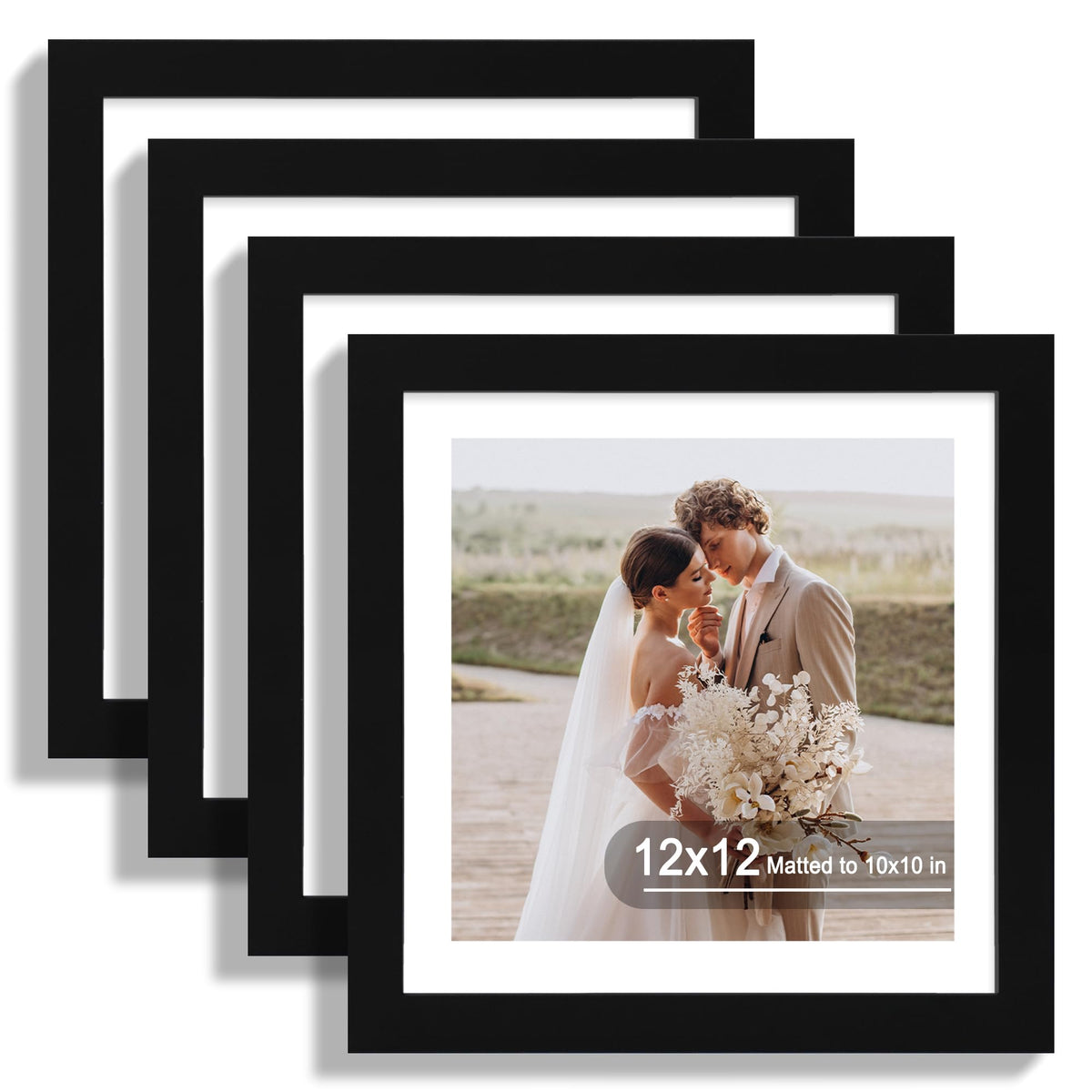 Hongkee 12x12 frame with glass front for a crystal-clear display