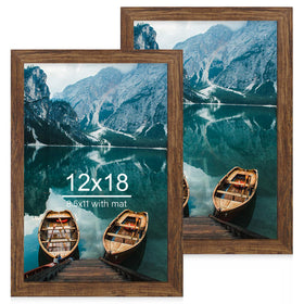 Hongkee frame front view shows rustic brown wood and clear HD plexiglass for safe display