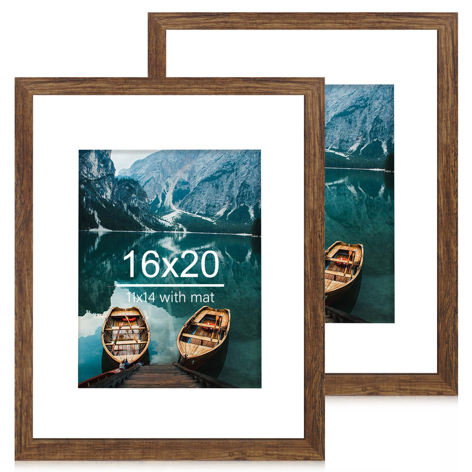 Hongkee 16x20 rustic brown wood frame ideal for family photos