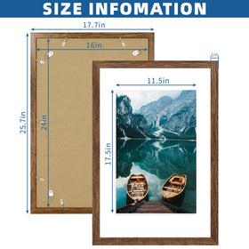 Hongkee 16x24 frame dimensions 17.7 x 25.7 x 0.7 inches for precise fit.