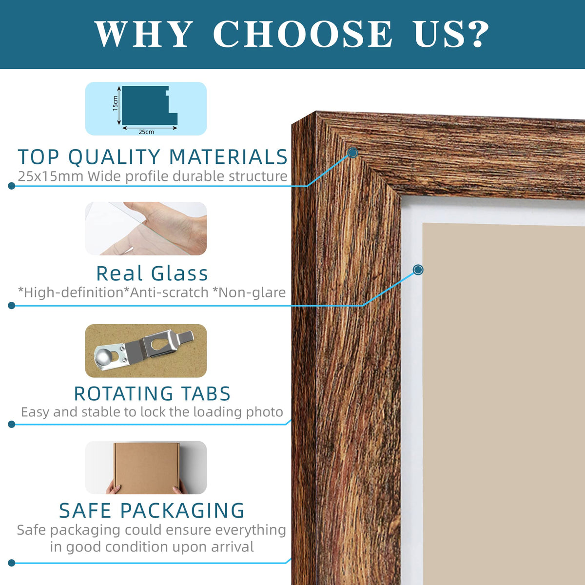 Hongkee rustic frame gift-ready for home decor and memories.