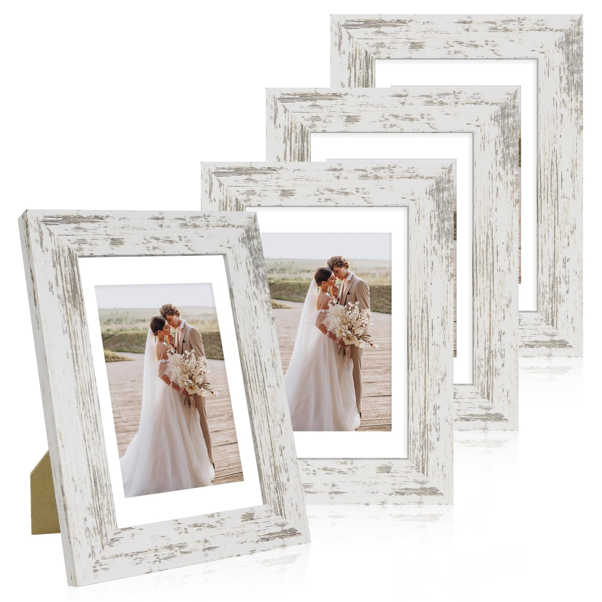 Hongkee 4x6 frame front view with real glass protecting photos.