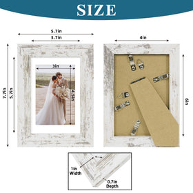 Hongkee 4x6 frame with mat option for 3.5x5 photos.