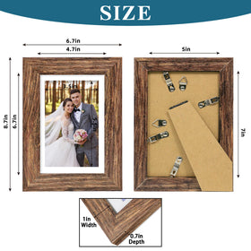 Hongkee 5x7 frame fits 4x6 with mat for versatile layouts