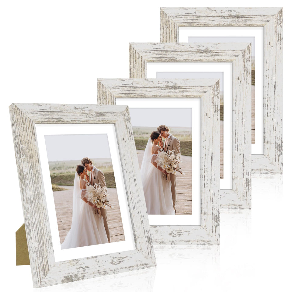 Hongkee 5x7 frame set with real glass protects cherished photos.