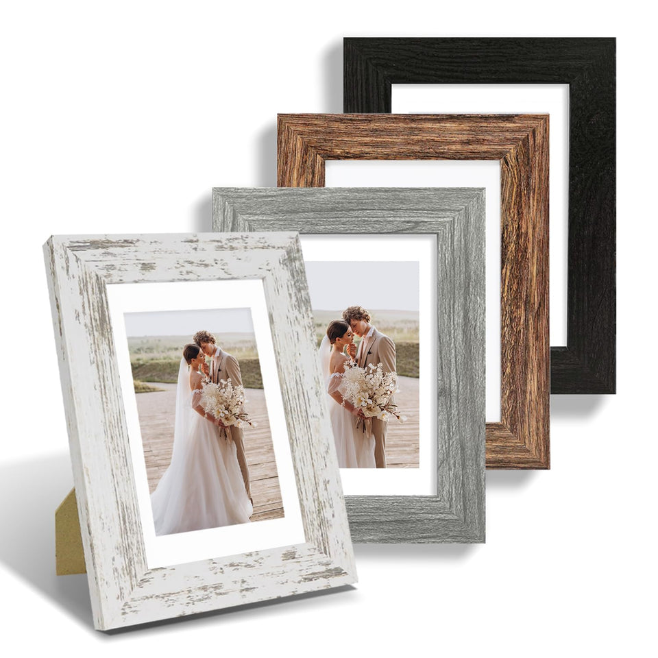 Hongkee 5x7 frame set real glass protects photos with crisp color