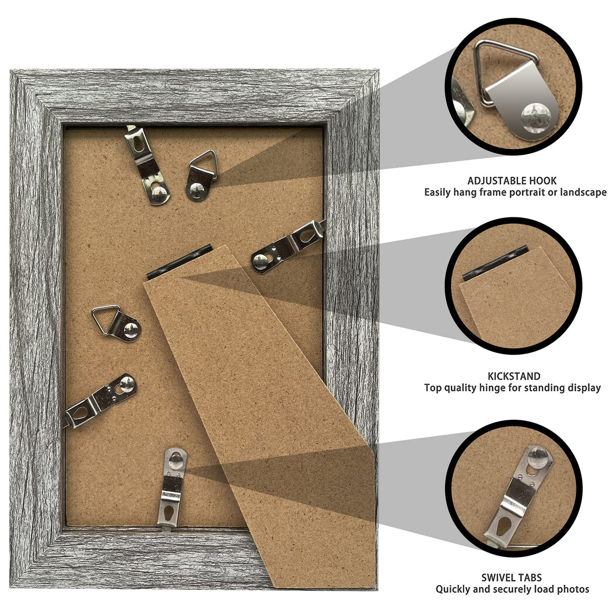 Hongkee 5x7 frame supports 5x7 photos without mat