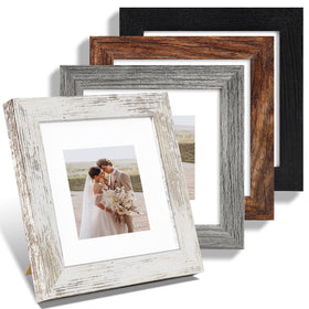 Hongkee 6x6 frame set front view, multicolored wood with real glass protection.