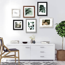 Frame used on wall or desk with swivel tabs for easy photo swaps.