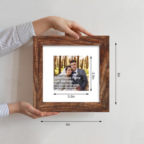 Hongkee 6x6 frame with mat fits a 4x4 photo for tidy collage.