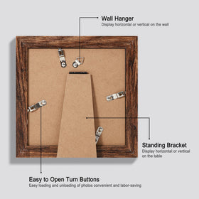 Hongkee 6x6 frame without mat displays 6x6 photo for bold wall art.