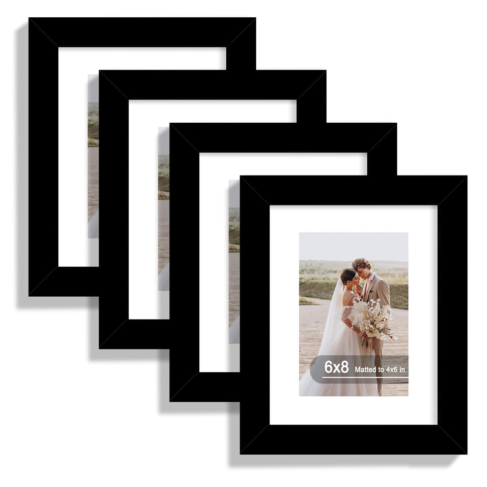 Hongkee 6x8 picture frame set with glass showcases memories clearly.