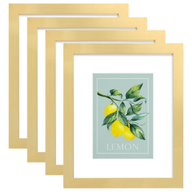 Hongkee 8x10 gold frame front view with real glass, ideal for photos.