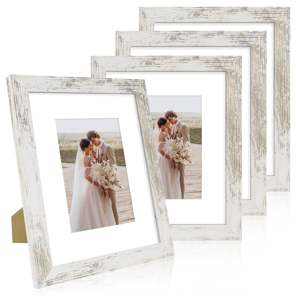 Hongkee 8x10 frame set with real glass for crystal-clear photos.