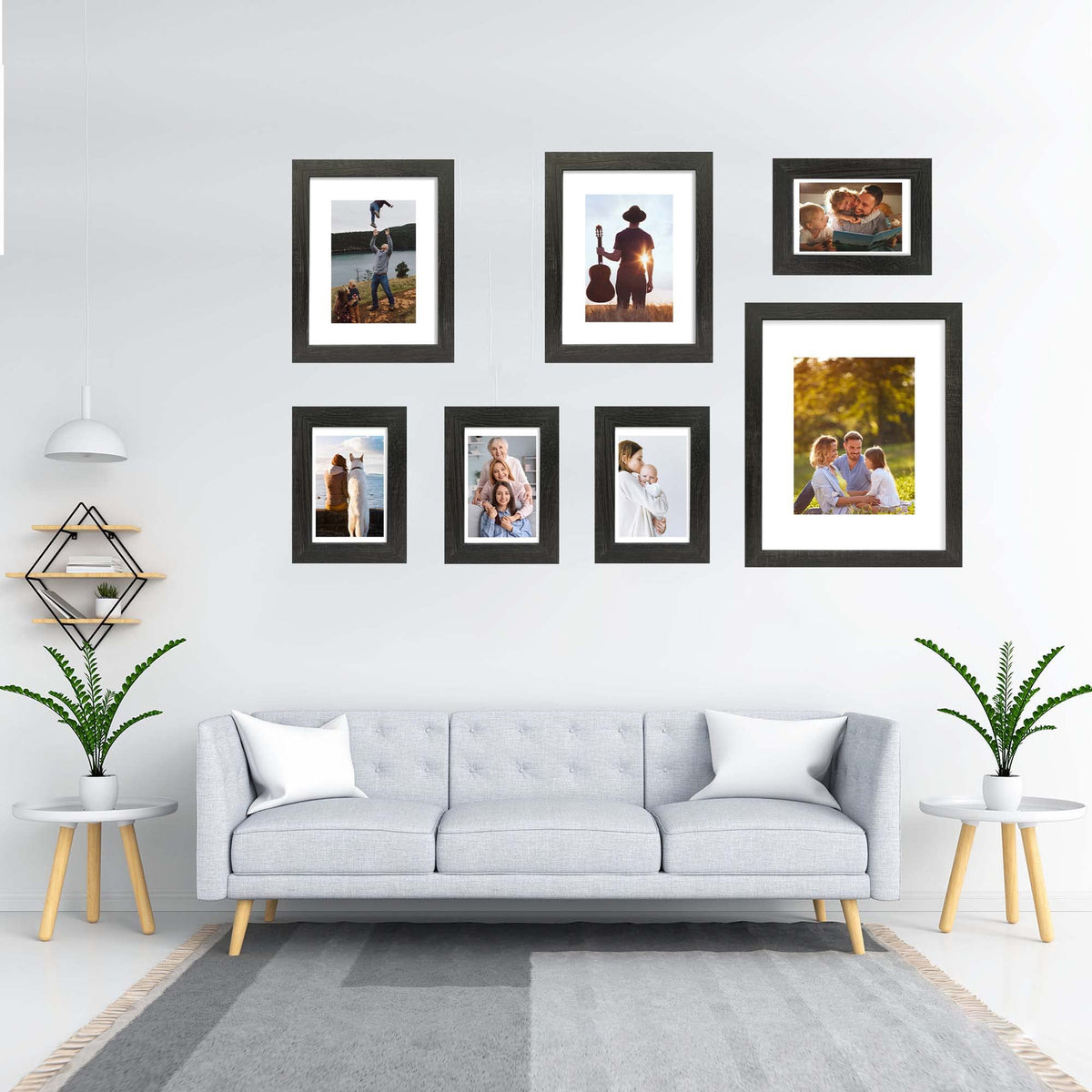 Hongkee 5x7 mat option within 8x10 frame for customization.