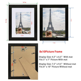 Hongkee 8x10 real glass frame on wall demonstrates vertical display option.
