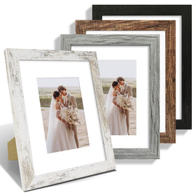 Hongkee 8x10 frame set with real glass and multicolour wood finish for durable display