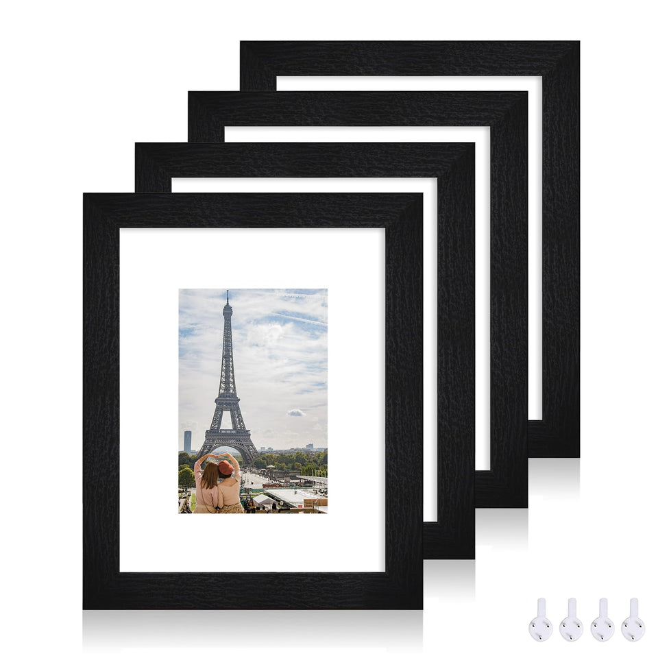 Hongkee 8x10 rustic black frame with real glass highlights photos clearly.