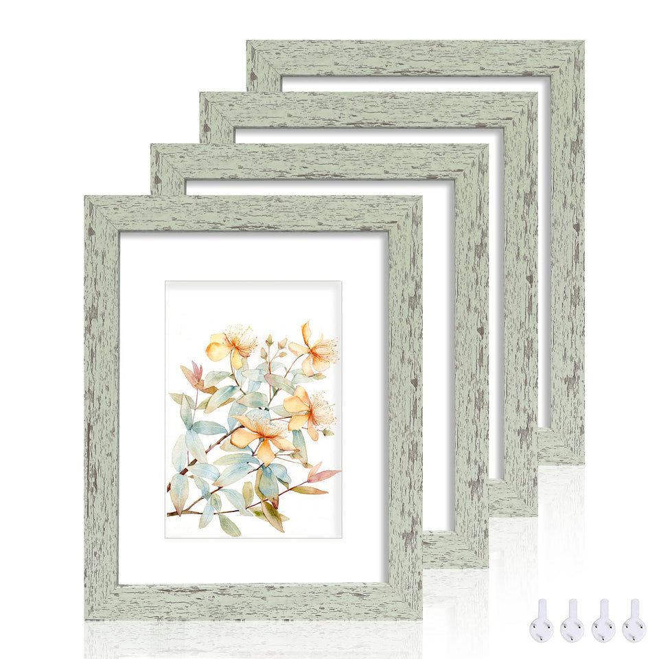 Hongkee 8x10 frame in sage green front view with real glass protection.