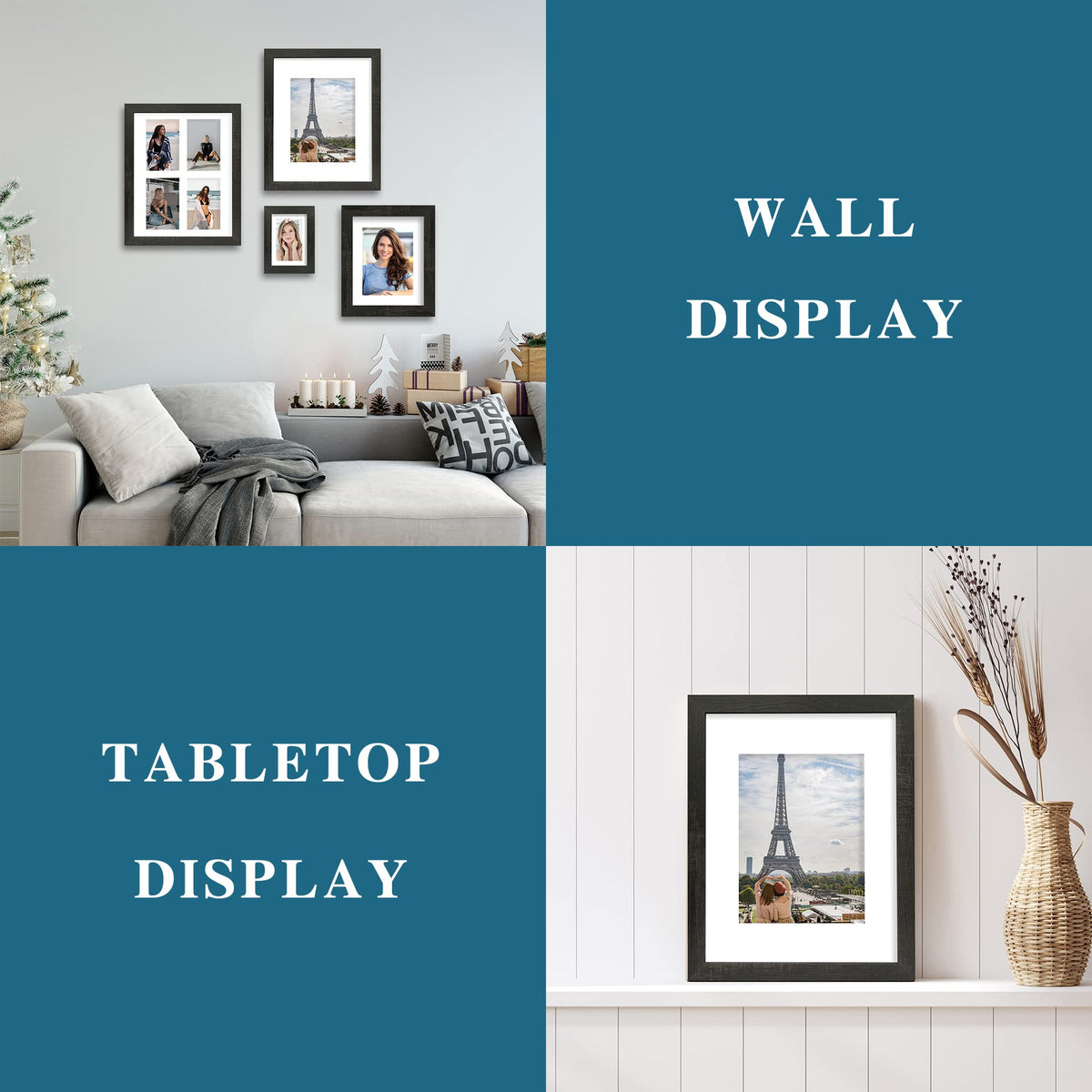 Hongkee 8x10 frame on tabletop shows versatile horizontal layout.