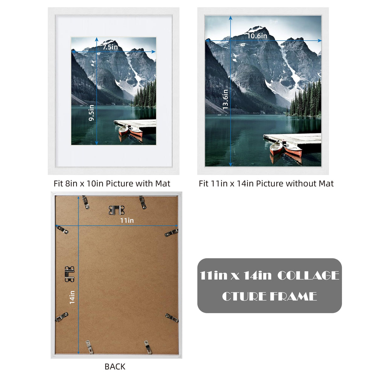 Hongkee 8x10 photo with mat fits perfectly inside the frame