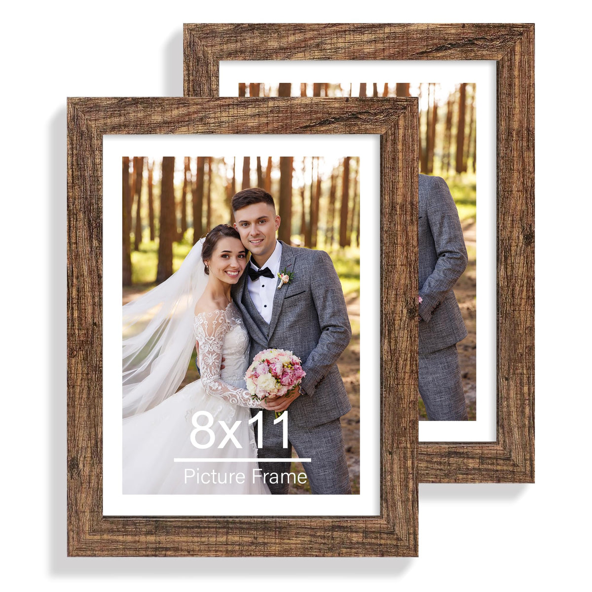 Hongkee 8x11 frame front view with real glass protecting memories