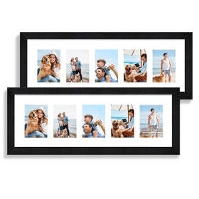 Hongkee 8x24 frame in rustic black wood with tempered glass for crisp, glare-free display.