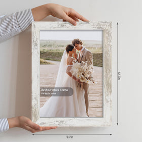 Hongkee distressed white wooden frame back panel detail highlights sturdy construction.