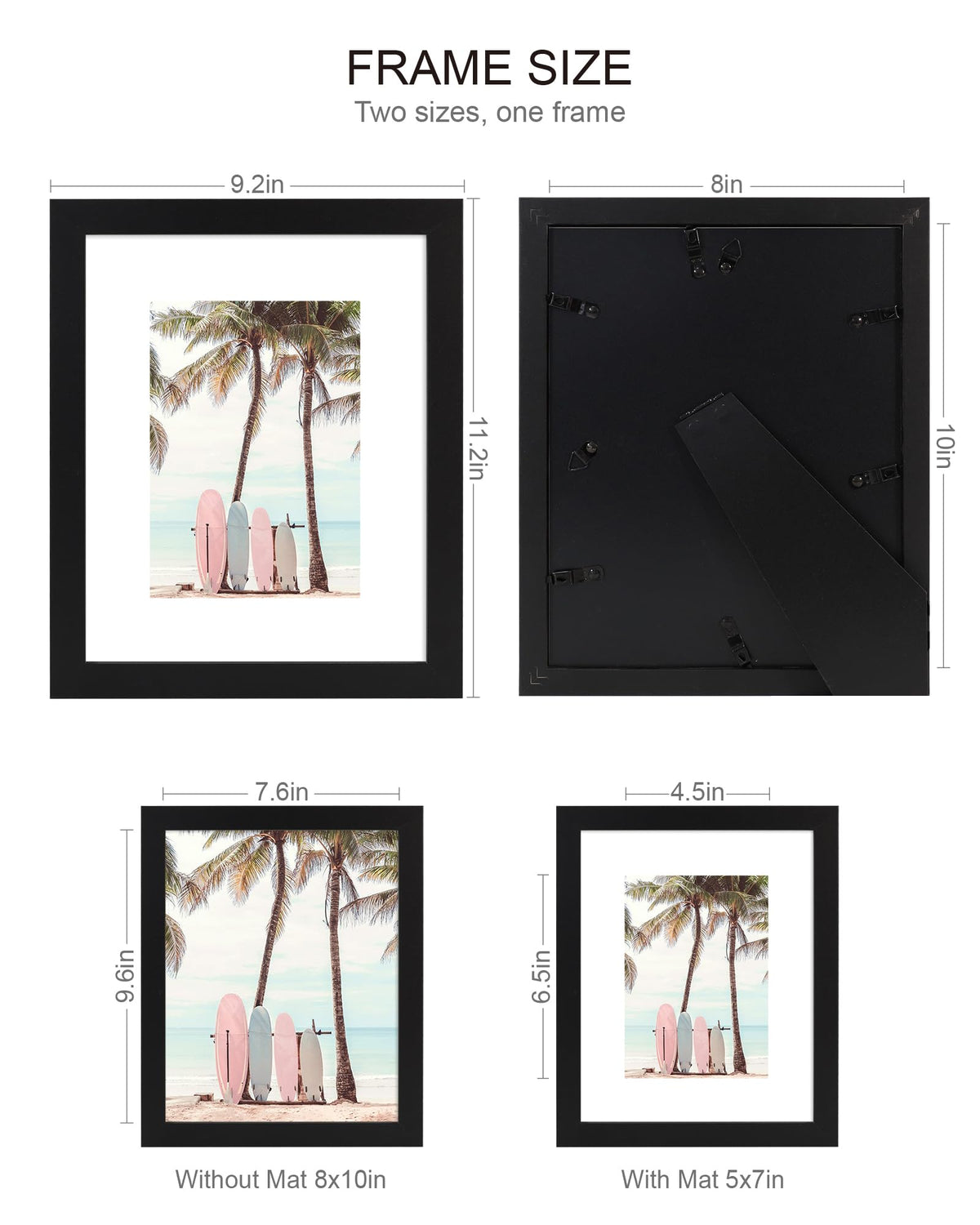 Hongkee frame includes mat to display 8x10 or 5x7 photos