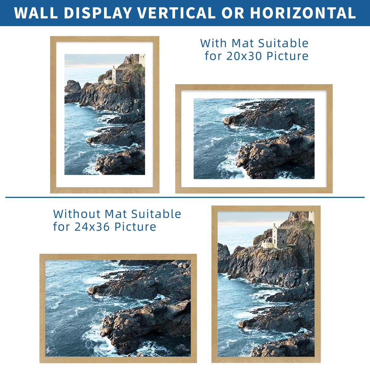 Hongkee HD plexiglass frame provides clear, shatter-resistant protection for artwork.