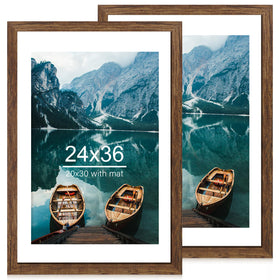 Hongkee poster frame 24x36 rustic brown packaging protects contents during transit.