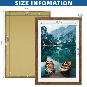 Hongkee poster frame wood texture vertical hanging shows family photos neatly.