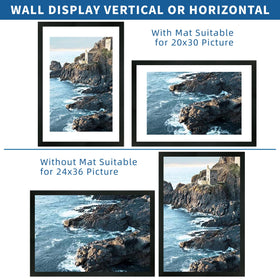 Hongkee rustic black frame close-up shows sturdy MDF and plexiglass.