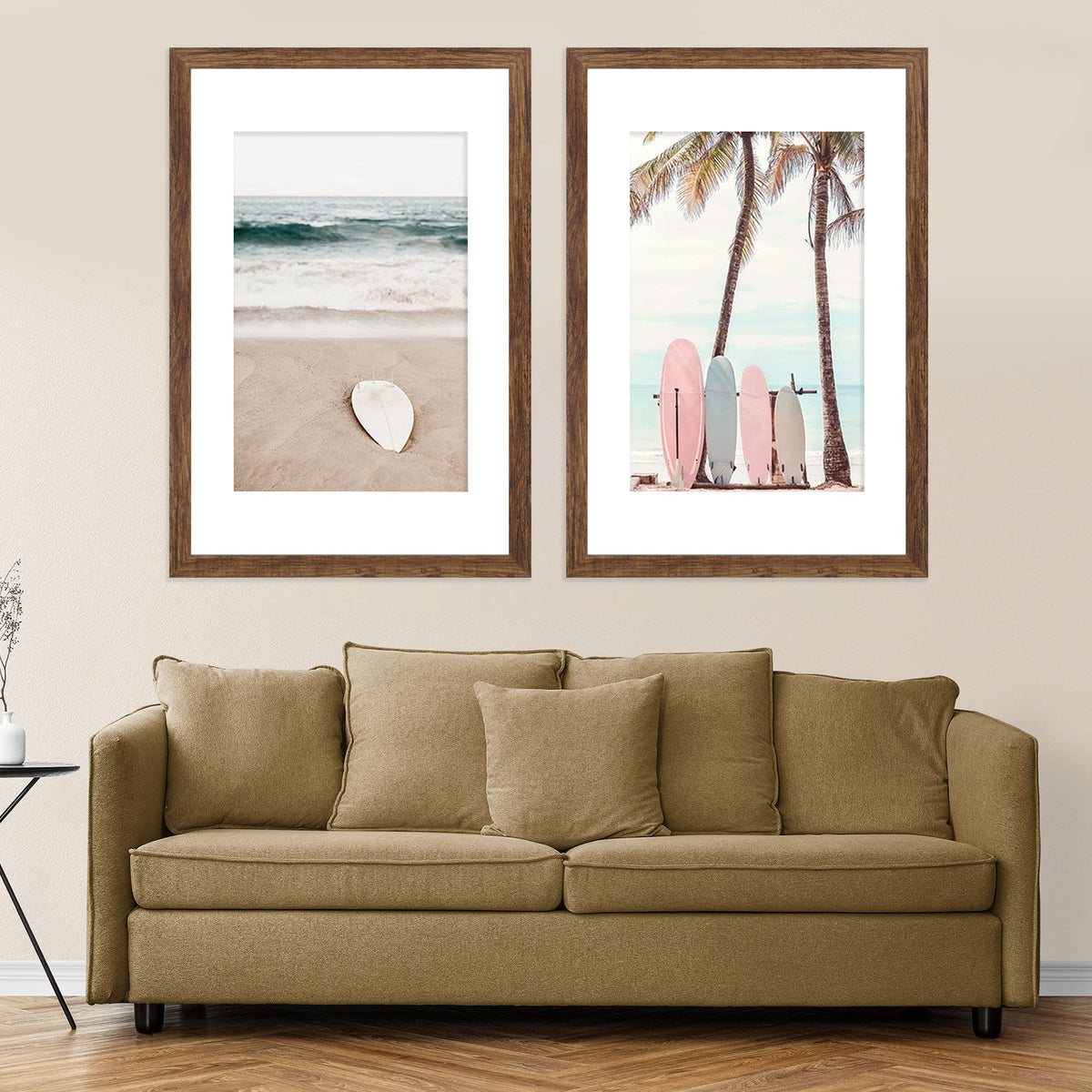 Hongkee rustic texture helps frames blend with diverse decor styles.
