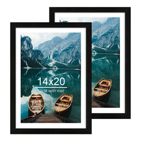 Hongkee rustic wood frame 14x20 front view for photo and art display.