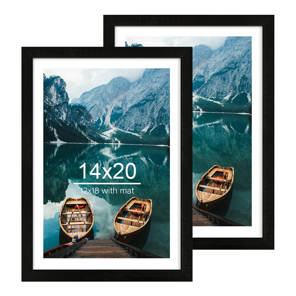 Hongkee rustic wood frame 14x20 front view for photo and art display.