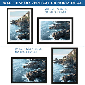 Hongkee rustic wood frame 14x20 side view highlights sturdy construction for home décor.