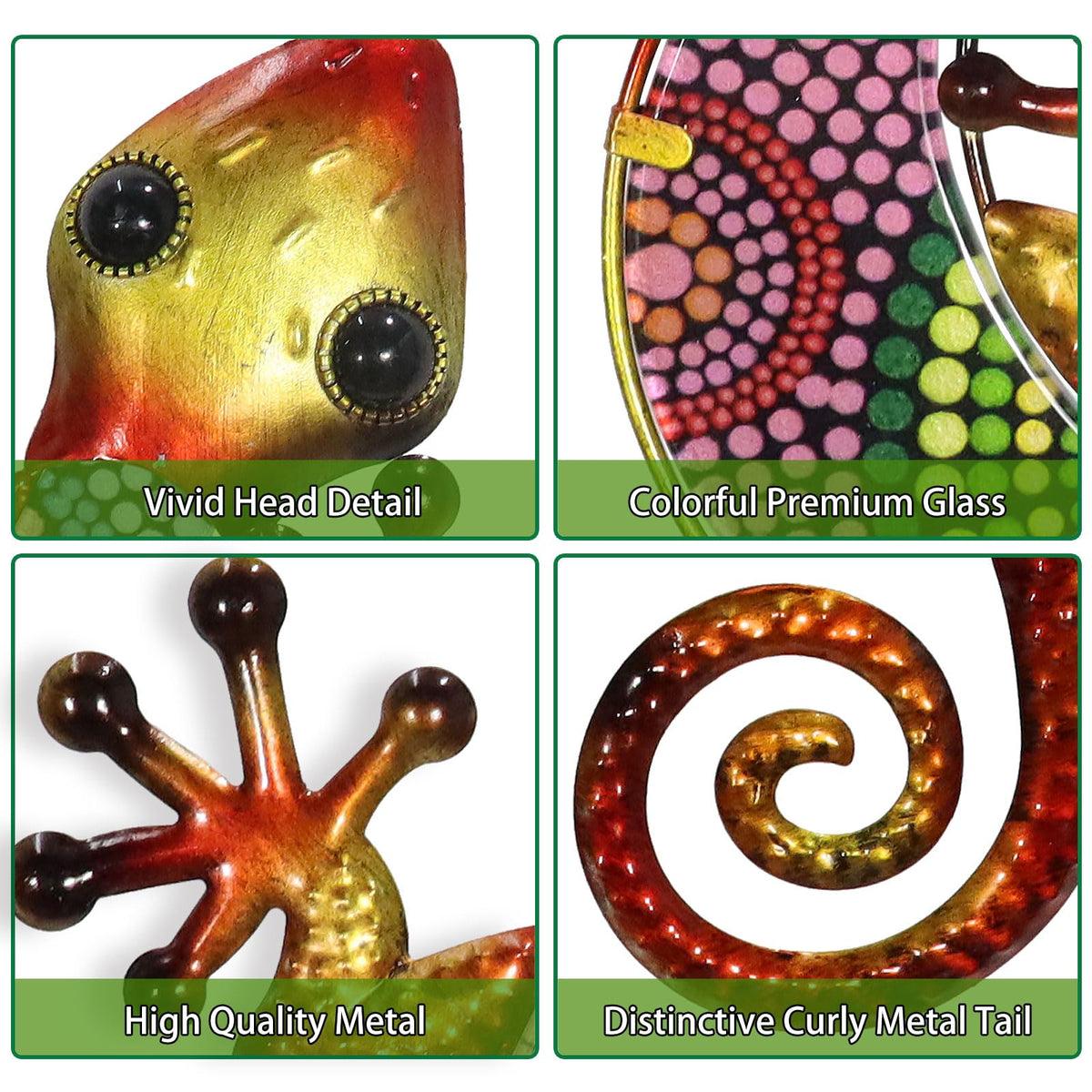 HONGLAND gecko wall art curly tail detail adds character to any wall