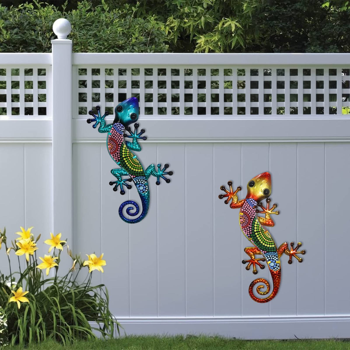 HONGLAND gecko wall art durable metal construction for outdoor use