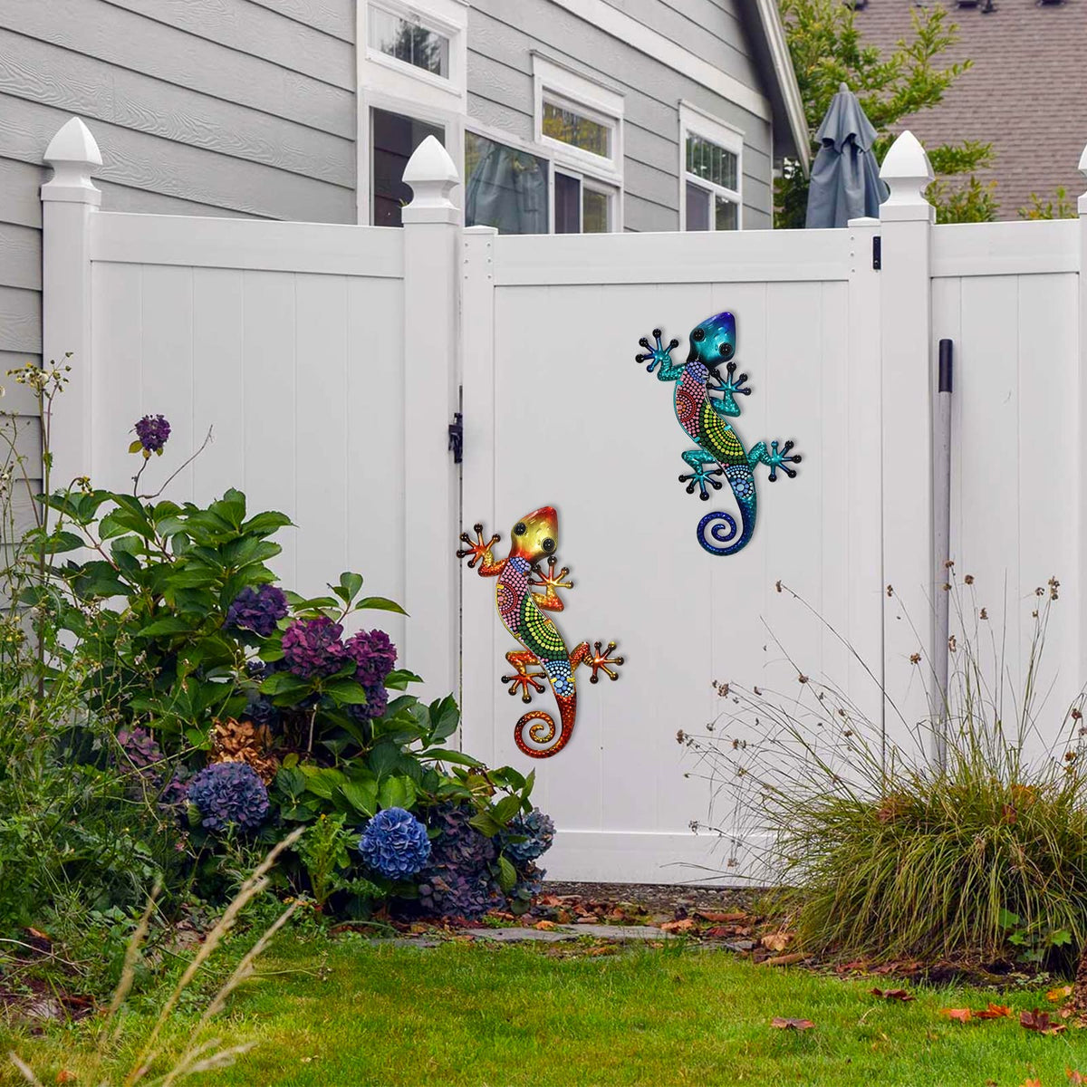 HONGLAND gecko wall art vibrant colors brighten outdoor spaces