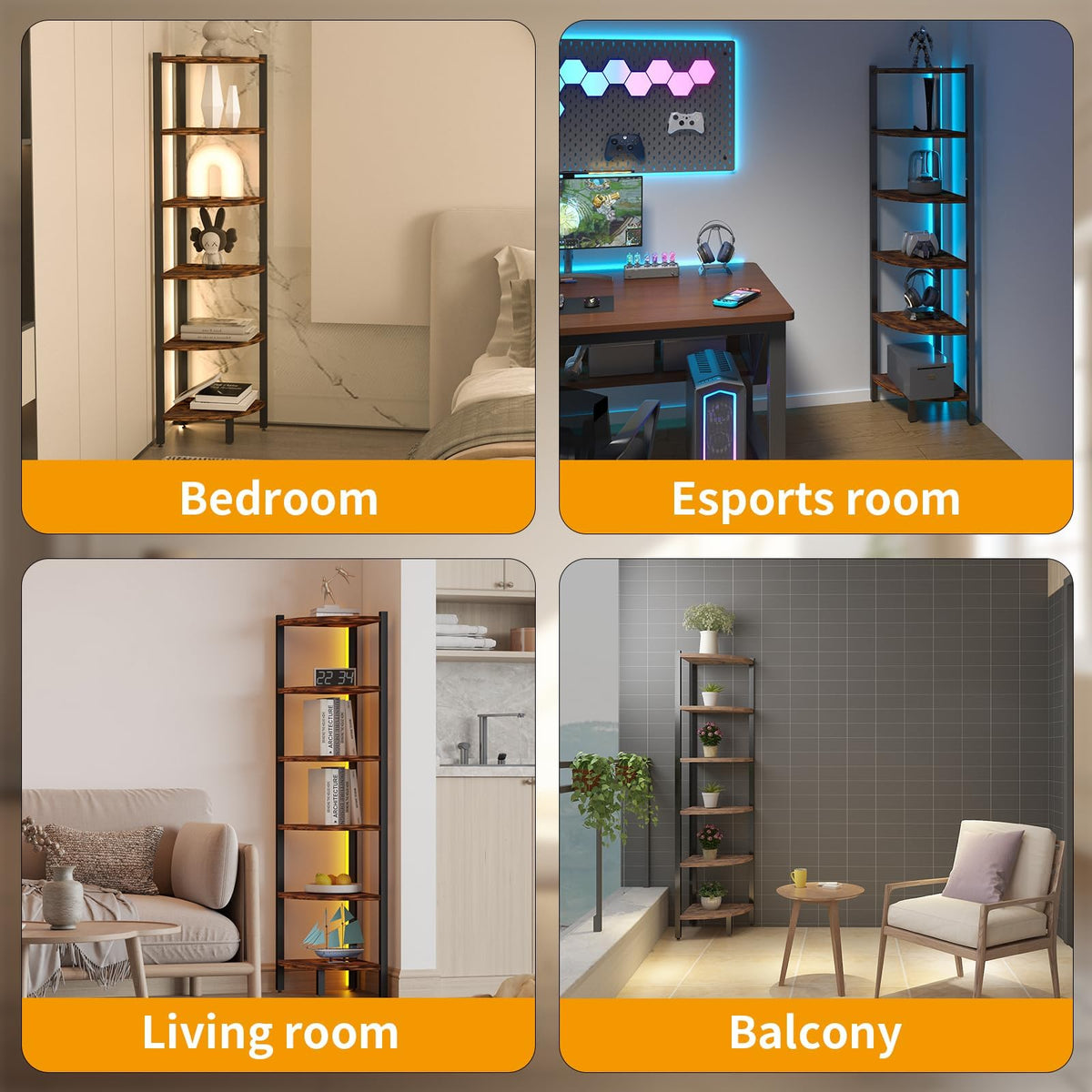 HONGOUZWL living room and bedroom display with organized decor.