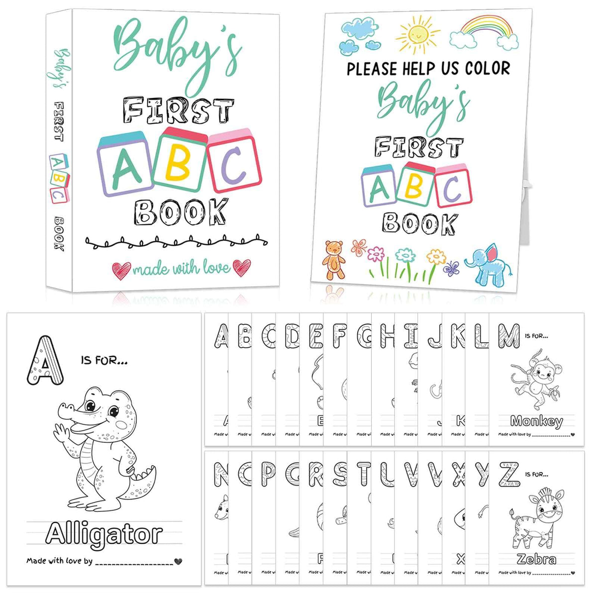 Hongpar ABC Baby Book cover with colorful alphabet design for baby showers.